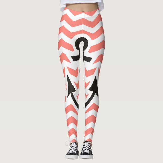 Anker und Zickzack Leggings (Vorderseite)