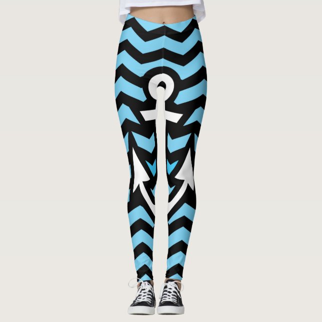 Anker und Zickzack Leggings (Vorderseite)