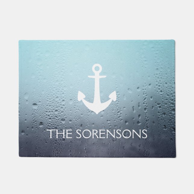 Anker-Wasser lässt Familienname-Fußmatte fallen Fußmatte (Vorderseite)