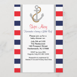 Anker weg Nautical Baby Shower Einladung