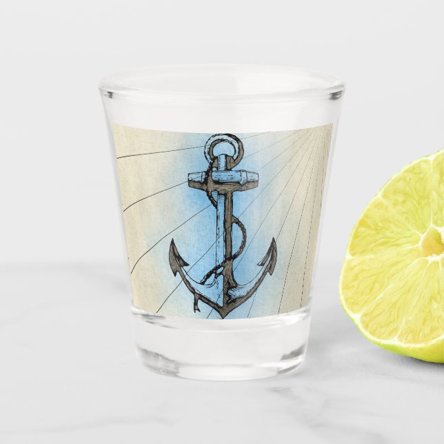 Anker weg schnapsglas (Vorderseite)