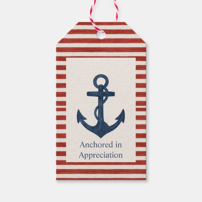 Anker wiegen "Anchored in Appreciation" Geschenkma Geschenkanhänger (Vorderseite)