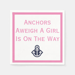 Anker wiegen ein Mädchen auf dem Weg Anker Napkins Serviette