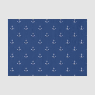 Anker zu Navy Blue Background Nautical Theme Seidenpapier