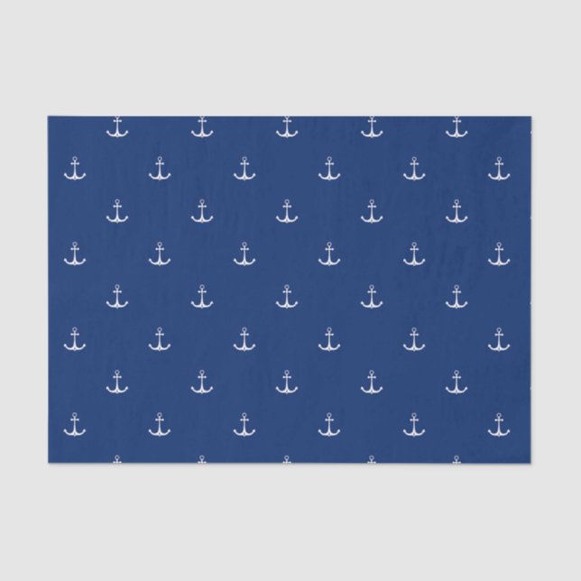 Anker zu Navy Blue Background Nautical Theme Seidenpapier (Vorderseite)