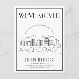 Ankerage | Moderner Deko - Adresswechsel Ankündigungspostkarte