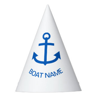 Ankerblau Ihr Bootname Custom White Partyhütchen