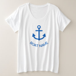 Ankerblau Personalisiert Ihr Bootname Große Größe T-Shirt