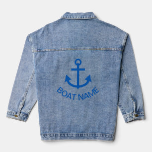 Ankerblau Personalisiert Ihr Bootname Jeansjacke