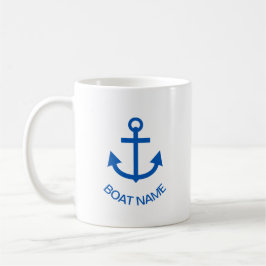 Ankerblau Personalisiert Ihr Bootname Kaffeetasse