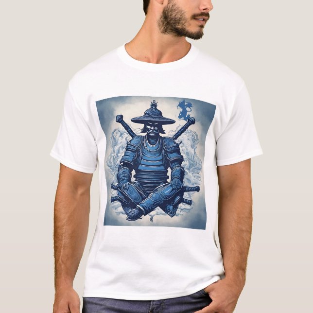 Ankerblau Samurai T-Shirt (Vorderseite)