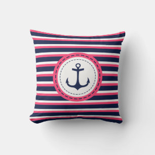 Ankerdesign der naustralischen Navy Blue Hot Pink  Kissen