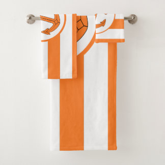Ankerdesign Orange Streifen Badhandtuch Set