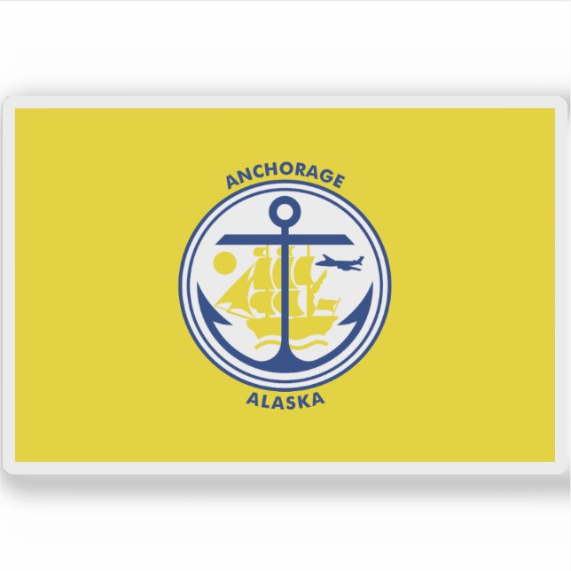 Ankerflagge, Alaska Aufkleber (Vorderseite)