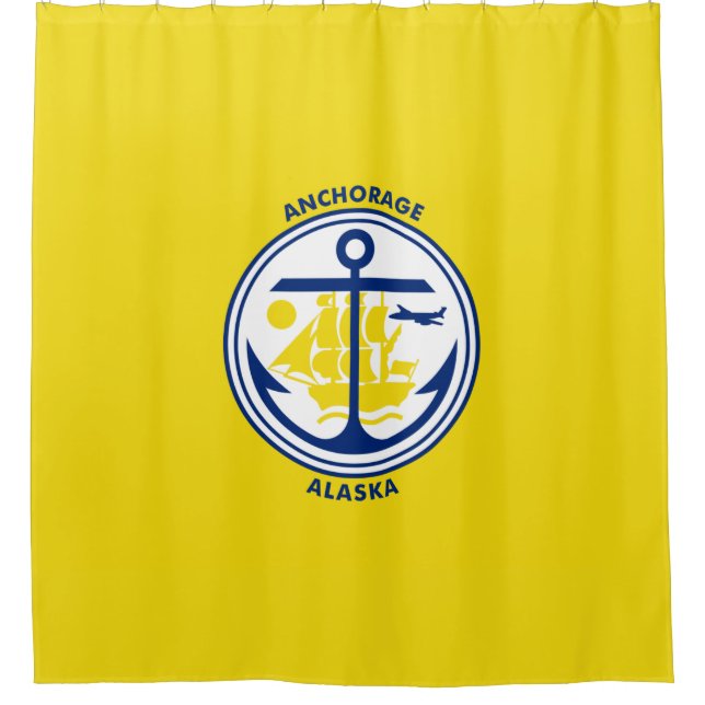 Ankerflagge (Alaska) Duschvorhang (Vorderseite)