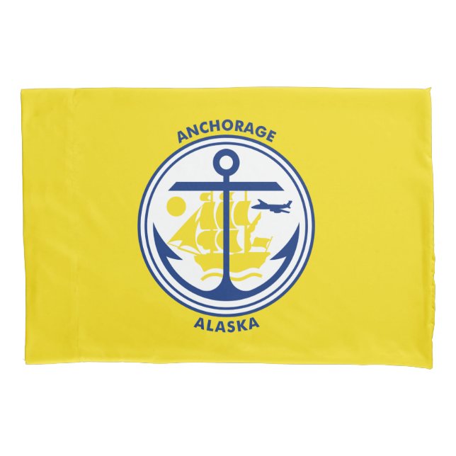 Ankerflagge (Alaska) Kissenbezug (Vorderseite-Links)