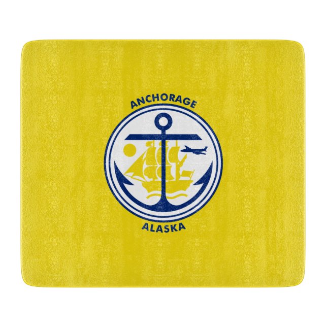 Ankerflagge (Alaska) Schneidebrett (Vorderseite)