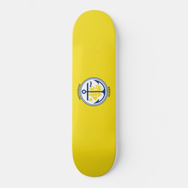 Ankerflagge (Alaska) Skateboard (Vorderseite)