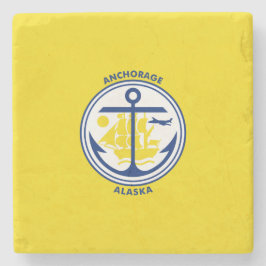 Ankerflagge (Alaska) Steinuntersetzer