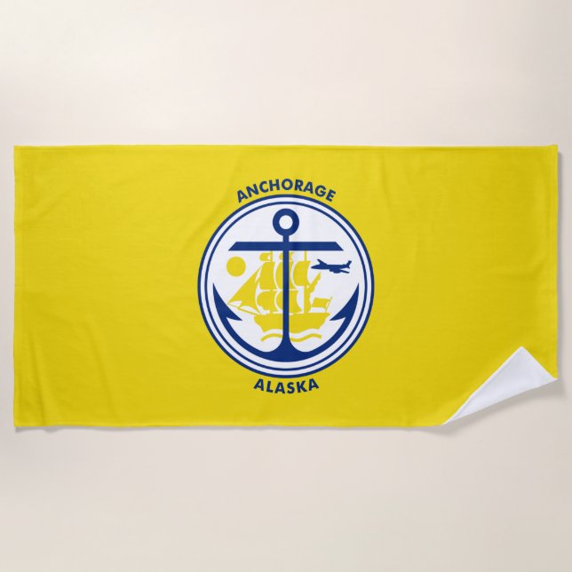 Ankerflagge (Alaska) Strandtuch (Vorderseite)