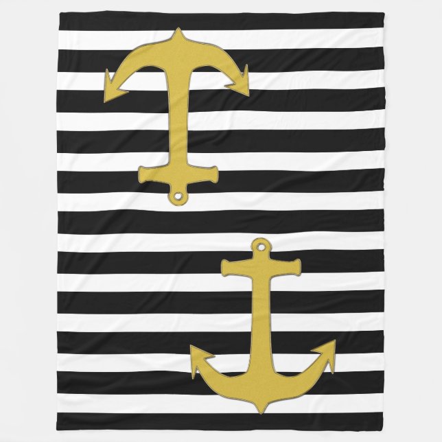 Ankergold + Ihr Hintergrund & Ihre Ideen Fleecedecke (Vorderseite)