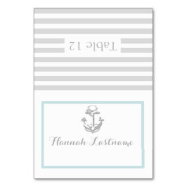 Ankergraue autische Sitzkarte Tischnummer