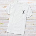 Ankerkapitäne für klassische Boote T-Shirt<br><div class="desc">Der weiße T - Shirt eines Schiffskapitän mit einem Thema zum Thema Nautik mit einer Abbildung eines Ankeres und ihrem Namen und Schiffsnamen in der modernen Schrift.</div>