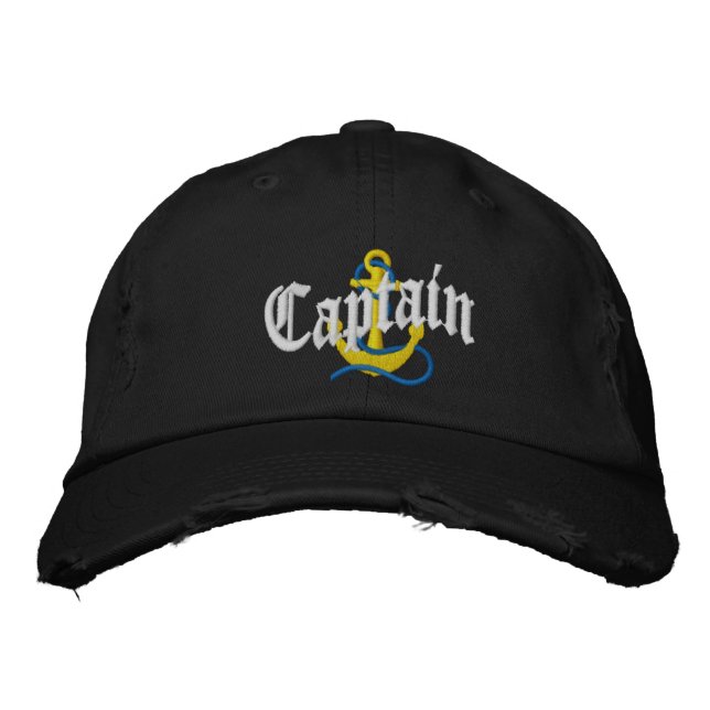 Ankermotiv captains Segeln Bestickte Baseballkappe (Vorderseite)