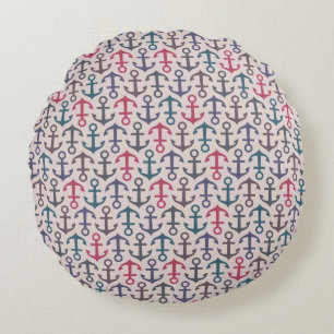 Ankermuster Rundes Kissen