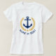 Ankern Sie Ihr Boot Name Gold Laurel Blätter White T-Shirt (Design vorne)