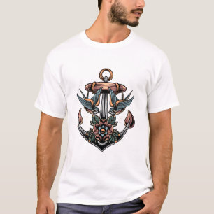 Ankern und Schwalben: Tattoo-   DesignT-Shirt T-Shirt
