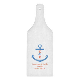 Ankerpaddel mit Monogramm  Schneidebrett