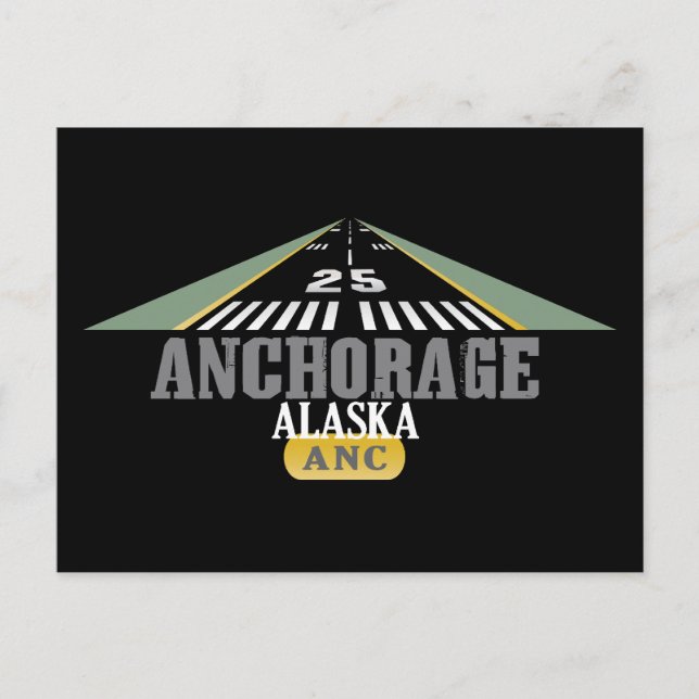 Ankerplatz Alaska - Flughafen-Start Postkarte (Vorderseite)