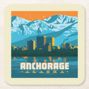 Ankerplatz, Alaska Rechteckiger Pappuntersetzer