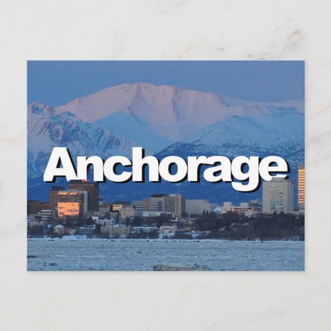Ankerplatz Alaska Skyline mit Ankerplatz im Himmel Postkarte (Vorderseite)