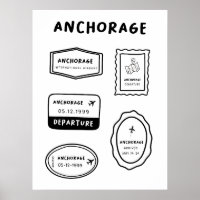 Ankerplatz - Briefmarke für Reisen | Vintag