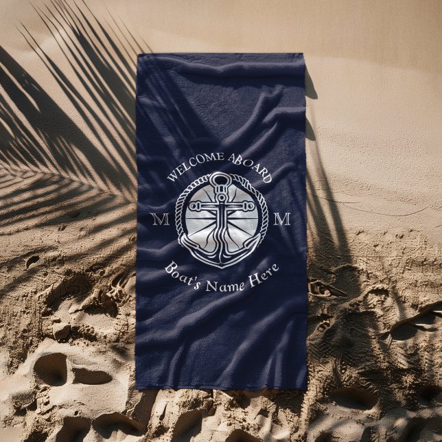 Ankerplatz für Blaue Boote der White Navy Strandtuch (Von Creator hochgeladen)