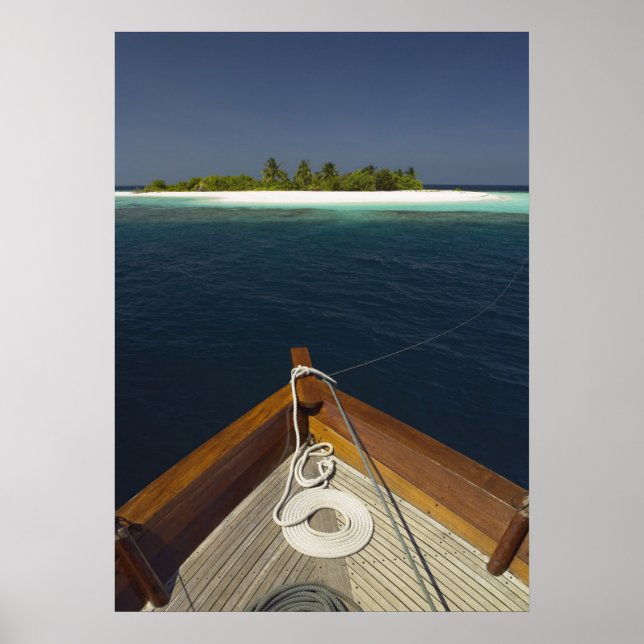 Ankerschiff Anfahrt Insel Poster (Vorne)