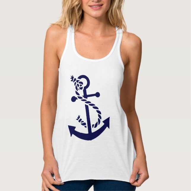 Ankerschiff Navy Blue Nautical Boat 3 Tank Top (Vorderseite)