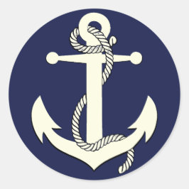 Ankerseil der Nautischen Silhouette Runder Aufkleber