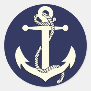 Ankerseil der Nautischen Silhouette Runder Aufkleber