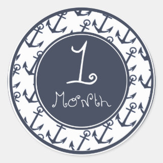 Ankersticker für 1 Monat Runder Aufkleber