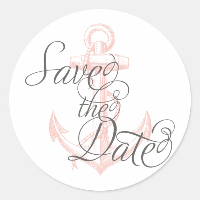 Ankersticker Save the Date Runder Aufkleber (Vorderseite)