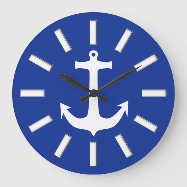 Ankerweiß + Ihr Hintergrund und Ihre Ideen Große Wanduhr (Vorderseite)