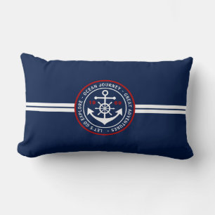 Ankerzeichen Nautical Lumbar Pillow - Navy Blue Lendenkissen