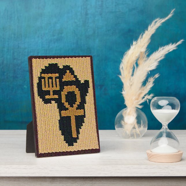 Ankh Africa Adinkra Symbol Artisan Crochet Print Fotoplatte (Seite)