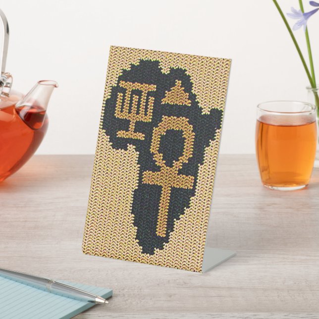 Ankh Africa Adinkra Symbol Designer Crochet Print Sockelschild (In SItu)