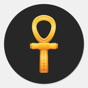 Ankh Ägyptisch Hieroglyphisches Symbol antiker ägy Runder Aufkleber