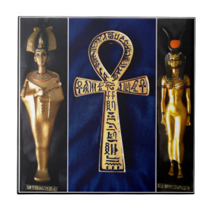 Ankh Ägyptische Gottesgottesstatue Fliese