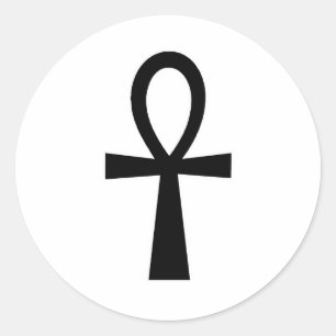 Ankh ägyptische Hieroglyphische Symbole Der Schlüs Runder Aufkleber